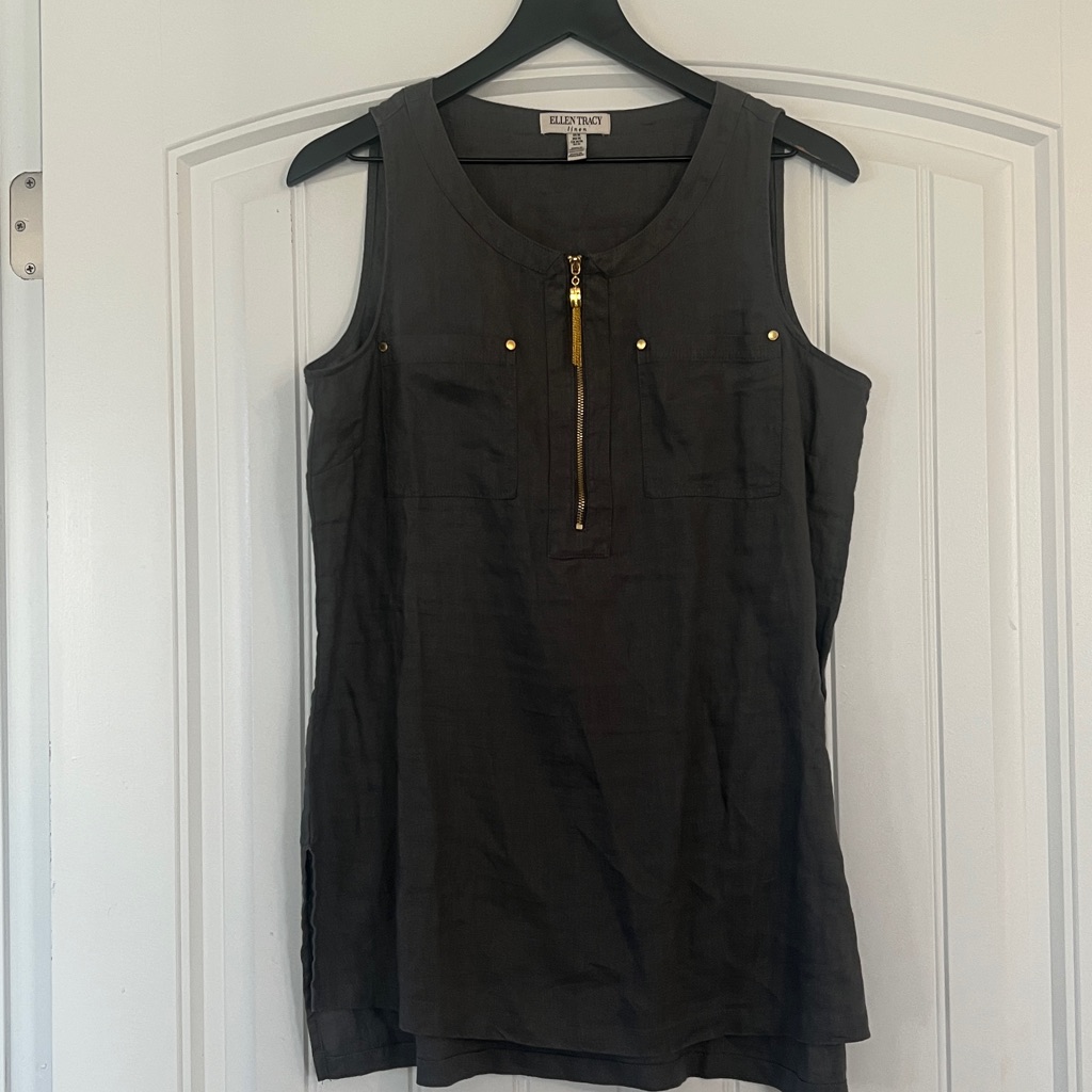 Ellen Tracy Linen Tunic Tank Size Medium